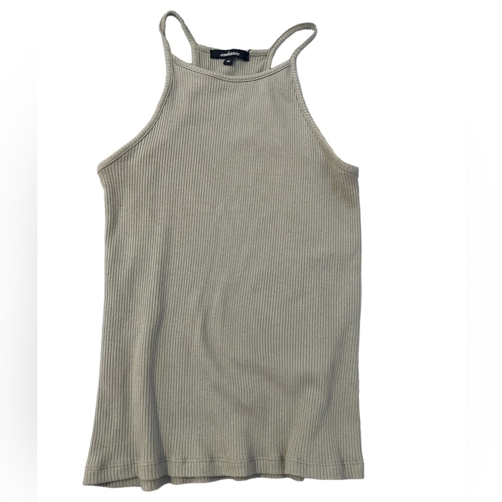 Green spaghetti strapped long top. Size M
